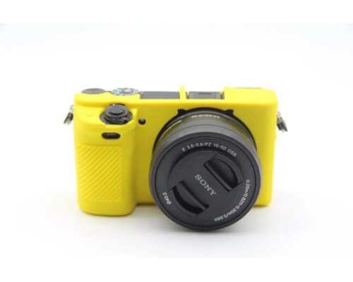 Захисний силіконовий чохол для фотоапаратів SONY A6300, A6400 - жовтий