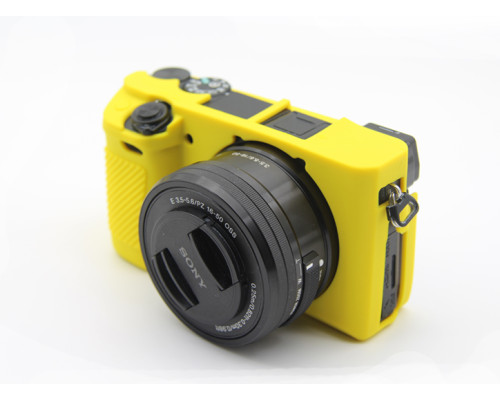 Захисний силіконовий чохол для фотоапаратів SONY A6300, A6400 - жовтий