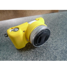 Захисний силіконовий чохол для фотоапаратів SONY A5000, A5100 - жовтий