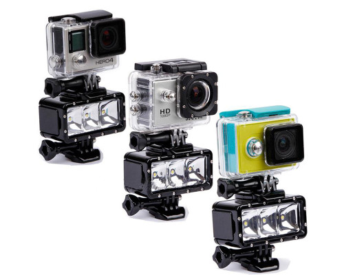 Лампа LED водонепроникна від SHOOT, підсвічування для екшн-камер Xiaomi YI, SJCam, GoPRO (код № XTGP253)