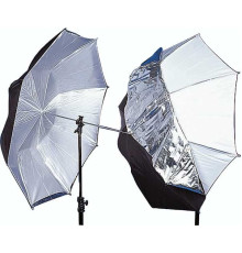 Фото-парасолька 2 в 1 - чорно-срібна на відображення + білий Arsenal 110 см