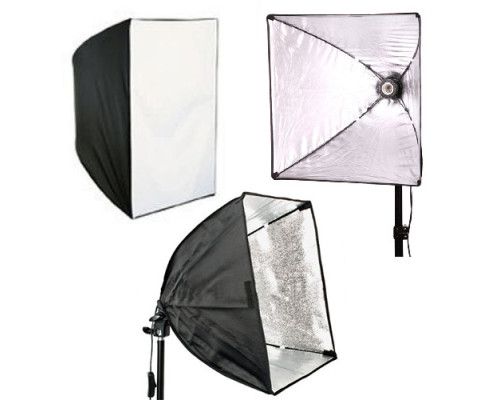 Софтбокс, розсіювач, дифузор (Softbox) 50 х 50 см для постійного флуоресцентного світла – з патроном E27