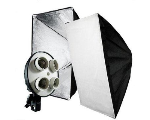 Софтбокс, розсіювач, дифузор (Softbox) 50 х 70 см для постійного флуоресцентного світла - на 4 патрони E27