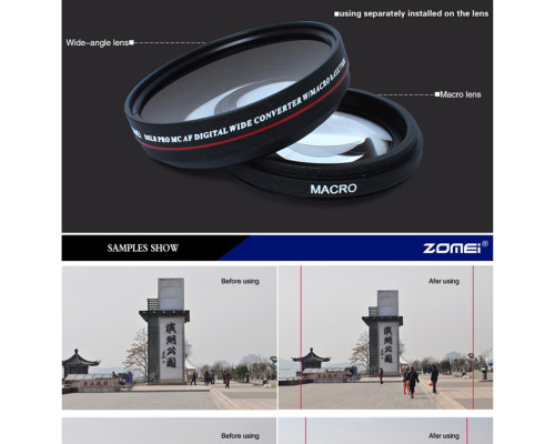 Ширококутна насадка - оптичний конвертер, "wide-angle" - ZOMEI - 49 мм - 0.45x