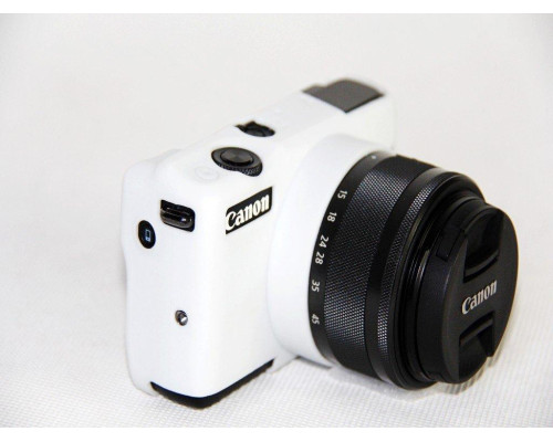 Захисний силіконовий чохол для фотоапаратів CANON EOS M10 - білий