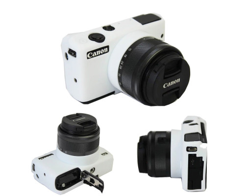 Захисний силіконовий чохол для фотоапаратів CANON EOS M10 - білий