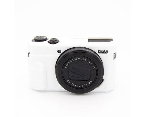 Защитный силиконовый чехол для фотоаппаратов CANON G7X Mark II - белый