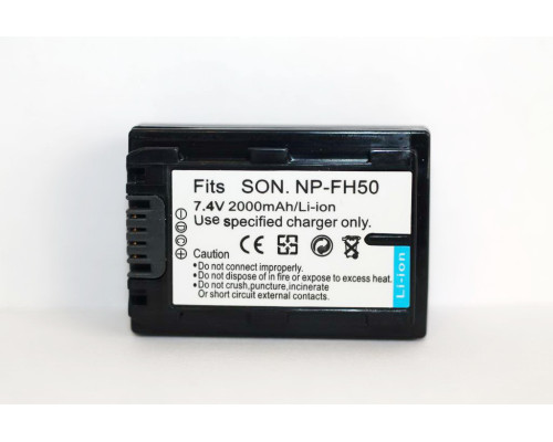 Аккумулятор NP-FH50 для фотоаппаратов (A390 A290 A380 A230 A330) и видеокамер SONY (аналог) - 2000 ma